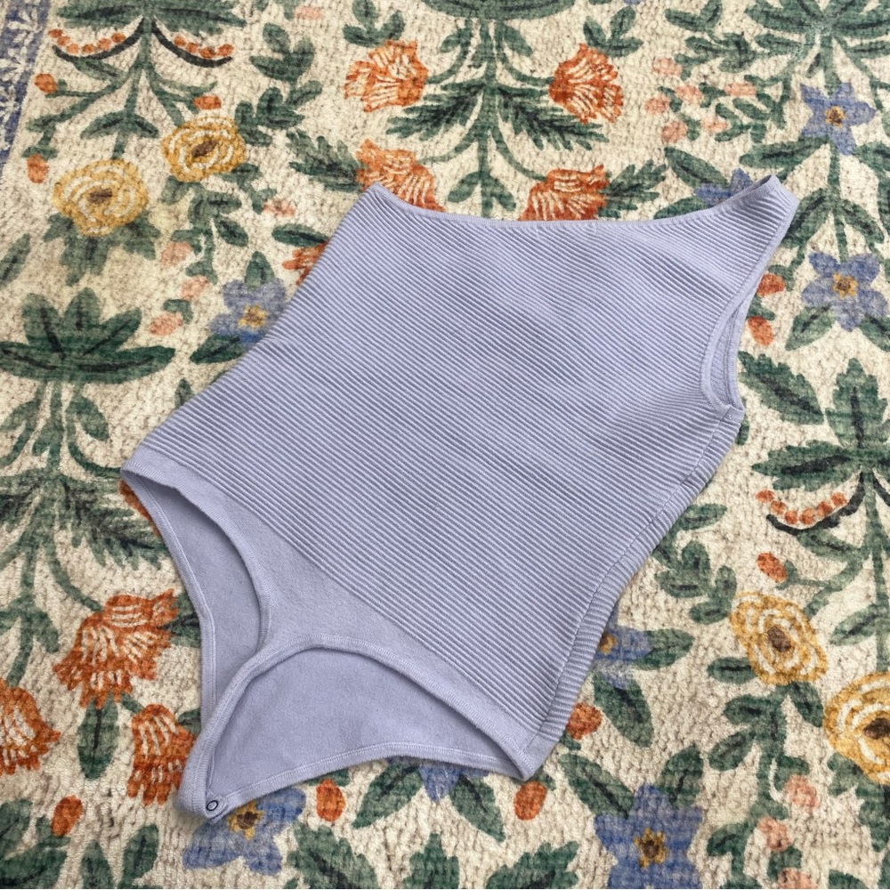 Abercrombie & Fitch Light Blue Ribbed Bodysuit - Picture 2 of 4